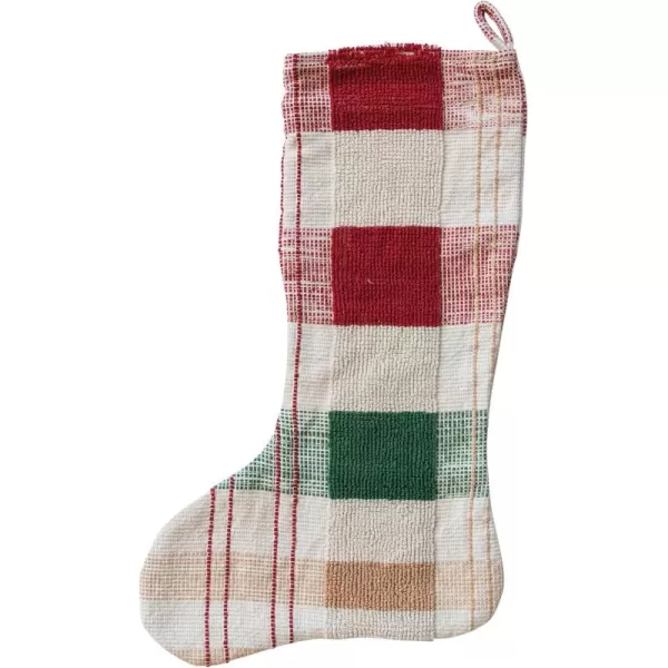 imageCreative CoOp Multicolor Textured Woven Cotton Stocking Plaid