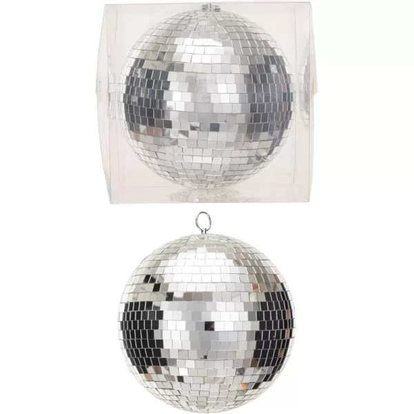 imageCreative CoOp Round Hanging Glass and Foam Disco Ball with Acetate Box Silver Finish