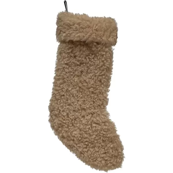 imageCreative CoOp Sherpa Fabric Stocking Tan