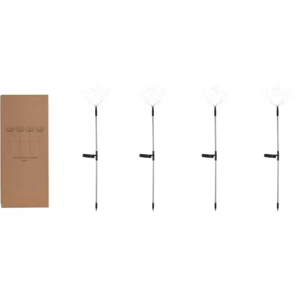 imageCreative CoOp Stainless Steel Stake with LED Solar Powered Starburst Light and 180 Lights Black Set of 4