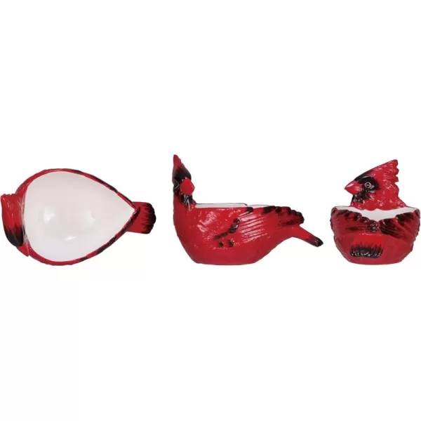 imageCreative CoOp Stoneware Cardinal Shaped Bowl Red and Black