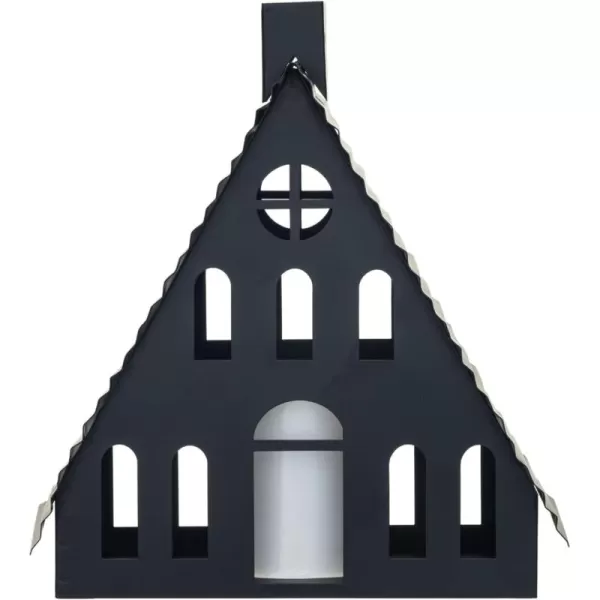 imageCreative CoOp Tall Metal House Decor with LED Candle Black