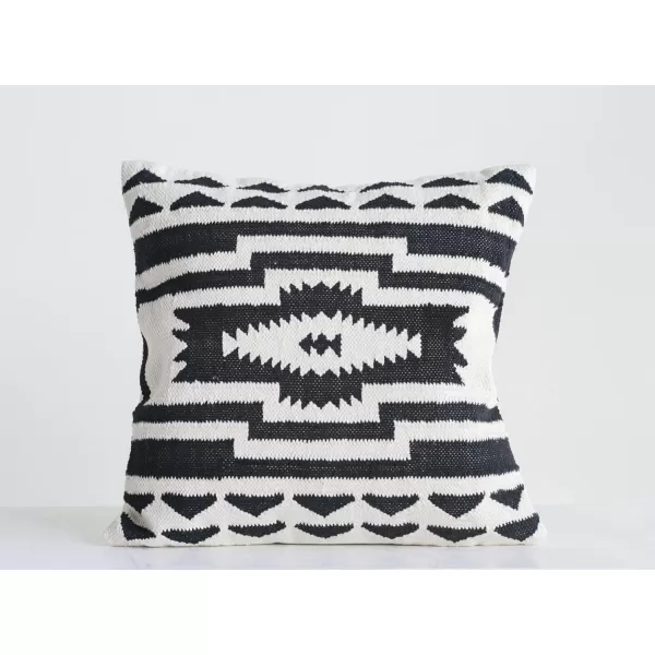 imageBlack ampamp Cream Square Kilim Cotton Pillow