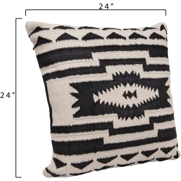 imageBlack ampamp Cream Square Kilim Cotton Pillow
