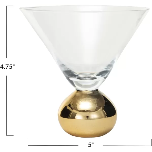imageCreative CoOp 12 oz Martini Glass with Gold Electroplated Ball Stem Clear