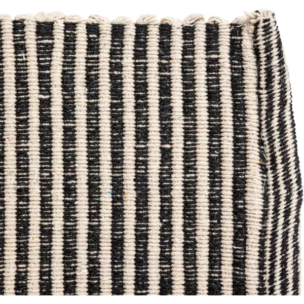 imageCreative CoOp 3 x 5 Black ampamp White Cotton Striped Dhurrie RugBlack and White