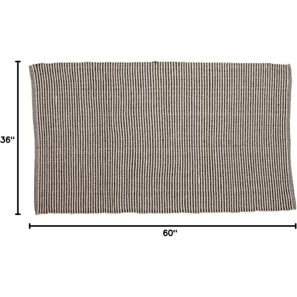imageCreative CoOp 3 x 5 Black ampamp White Cotton Striped Dhurrie RugBlack and White