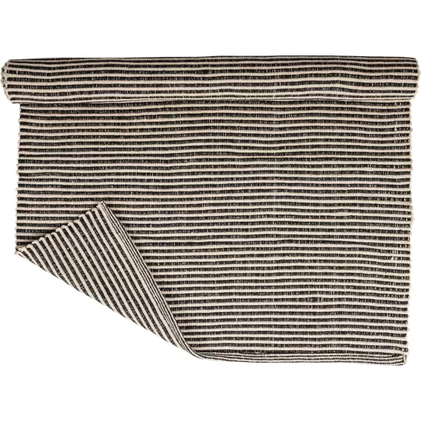 imageCreative CoOp 3 x 5 Black ampamp White Cotton Striped Dhurrie RugBlack and White