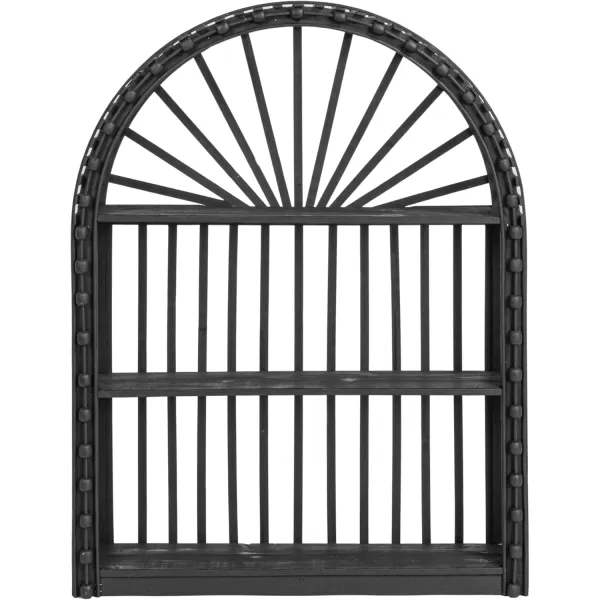 imageCreative CoOp Arched Bamboo and Wood Wall Shelf Black
