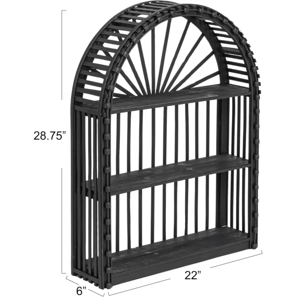 imageCreative CoOp Arched Bamboo and Wood Wall Shelf Black