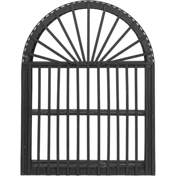 imageCreative CoOp Arched Bamboo and Wood Wall Shelf Black