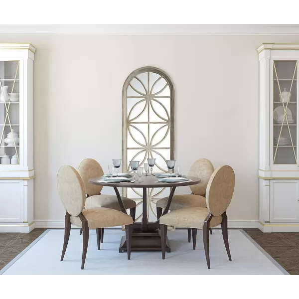 imageCreative CoOp Arched Wood Framed Mirror with Petal Designs