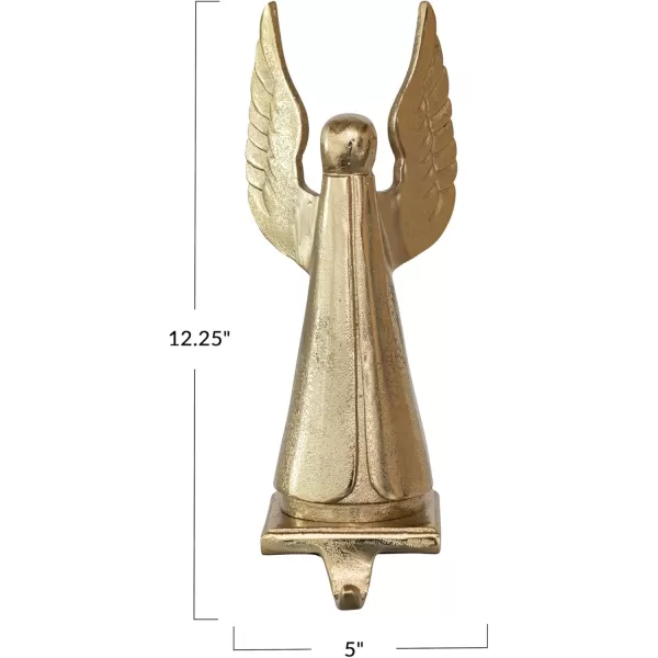 imageCreative CoOp Cast Aluminum Angel Stocking Holder Gold Finish