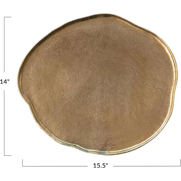 imageCreative CoOp Decorative Cast Aluminum Organic Shaped Tray Gold Finish