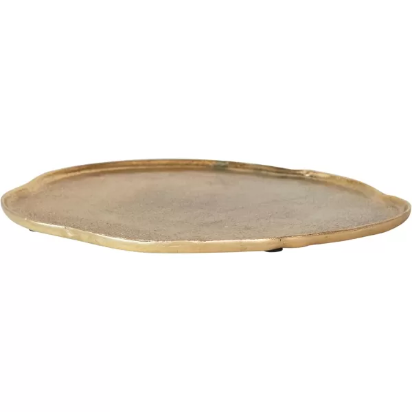 imageCreative CoOp Decorative Cast Aluminum Organic Shaped Tray Gold Finish