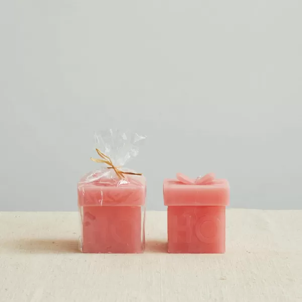 imageCreative CoOp Decorative MerryBright Gift Box Candle Pink