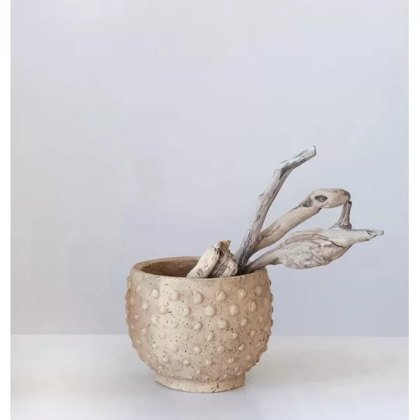 imageCreative CoOp Distressed Terra Cotta Hobnail Planter WhiteBeige