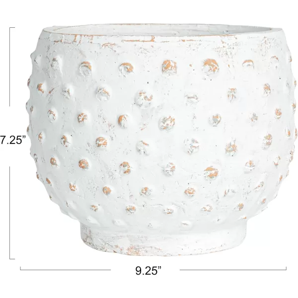 imageCreative CoOp Distressed Terra Cotta Hobnail Planter WhiteWhite