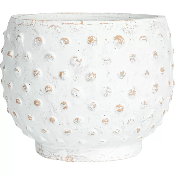 imageCreative CoOp Distressed Terra Cotta Hobnail Planter WhiteWhite