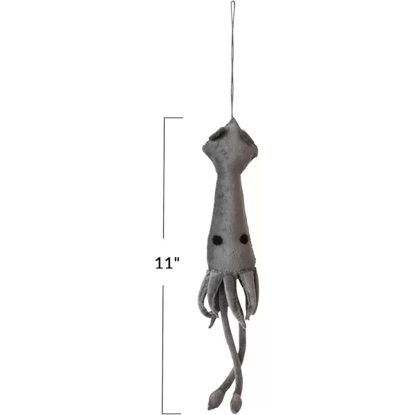 imageCreative CoOp Handmade Cotton Velvet Squid Ornament Grey