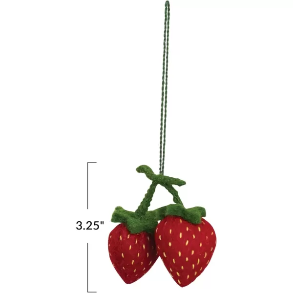 imageCreative CoOp Handmade Wool Strawberries Ornament Red and Green
