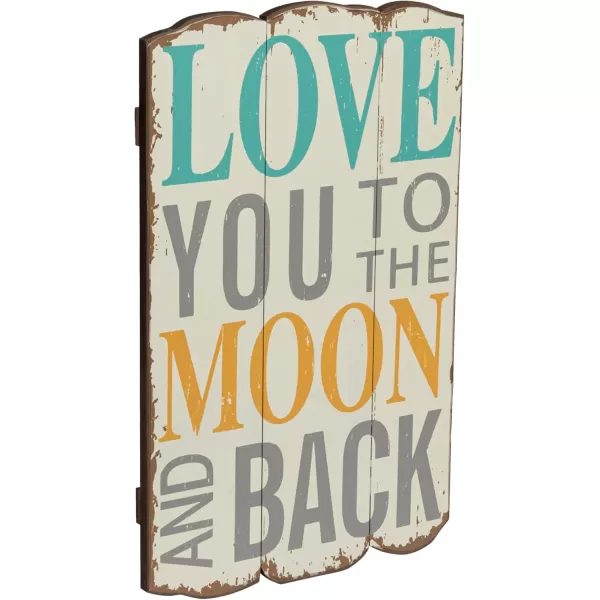 imageCreative CoOp Love You to The Moon and Back Distressed Wood Wall Plaque