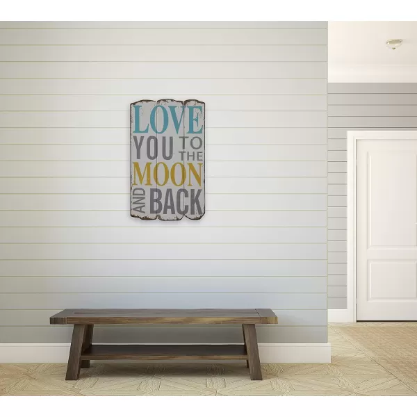 imageCreative CoOp Love You to The Moon and Back Distressed Wood Wall Plaque