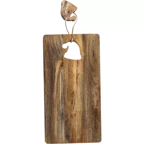 imageCreative CoOp Mango Wood Cheese and Cutting Board with Santa Hat CutOut Natural