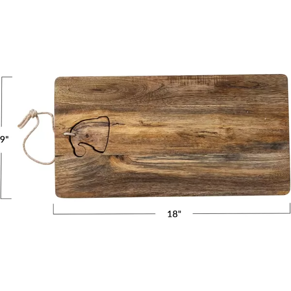 imageCreative CoOp Mango Wood Cheese and Cutting Board with Santa Hat CutOut Natural
