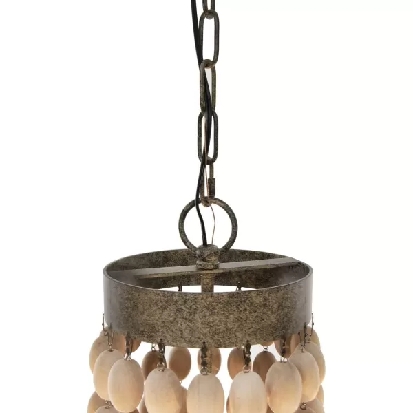 imageCreative CoOp Metal Chandelier with Wood Beads ampamp 6 LightsBrown