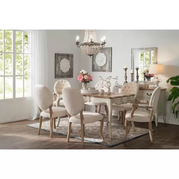 imageCreative CoOp Metal Chandelier with Wood Beads ampamp 6 LightsWhite