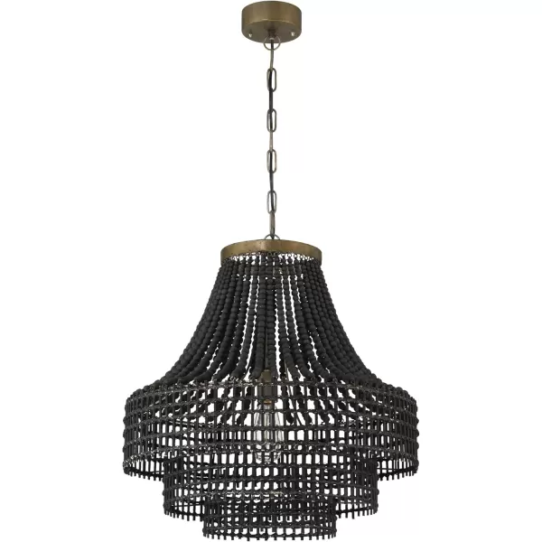 imageCreative CoOp Metal Rattan and Wood Bead Chandelier BlackBlack