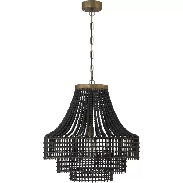 imageCreative CoOp Metal Rattan and Wood Bead Chandelier BlackBlack
