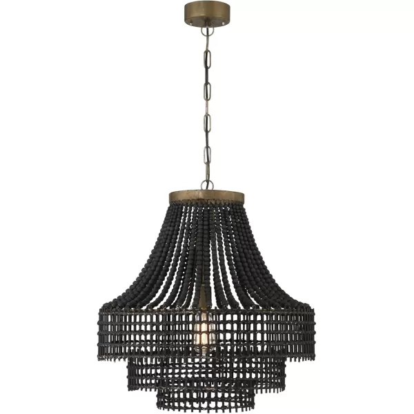 imageCreative CoOp Metal Rattan and Wood Bead Chandelier BlackBlack
