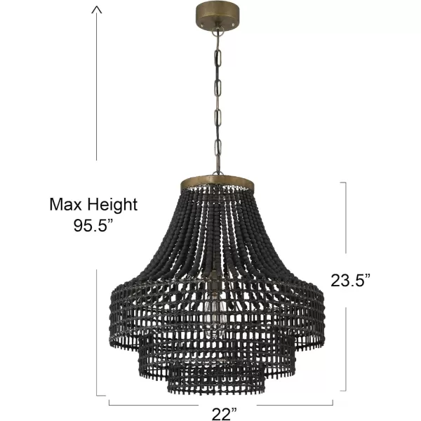 imageCreative CoOp Metal Rattan and Wood Bead Chandelier BlackBlack