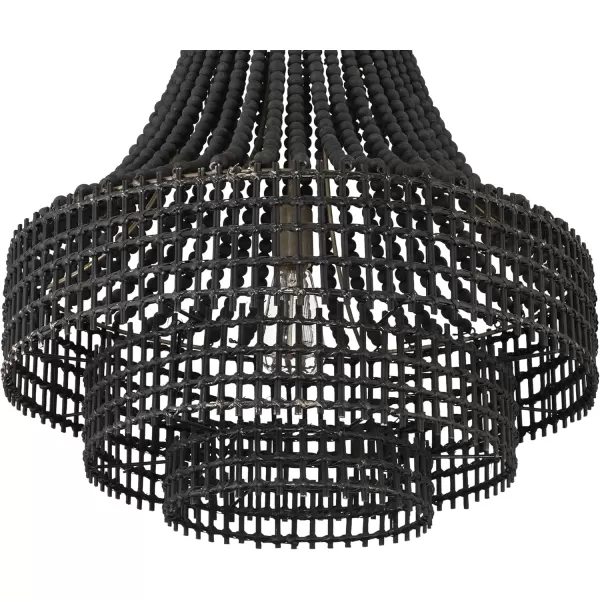 imageCreative CoOp Metal Rattan and Wood Bead Chandelier BlackBlack