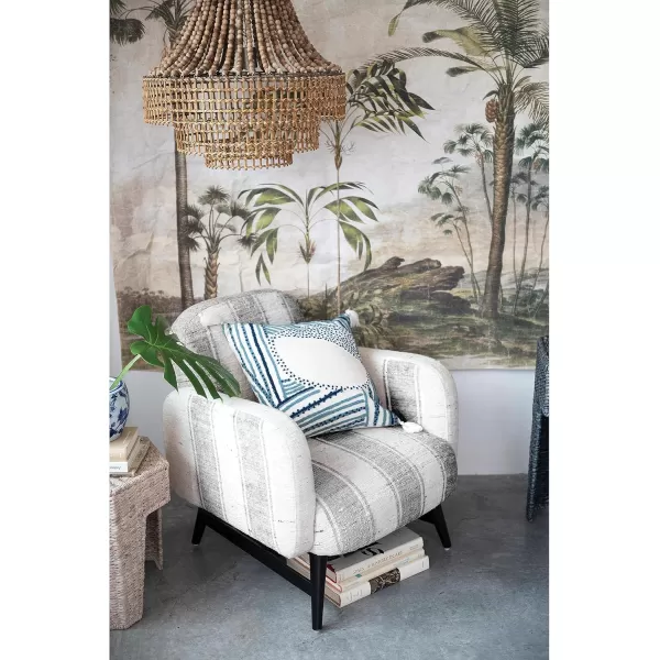 imageCreative CoOp Metal Rattan and Wood Bead Chandelier BlackBrown