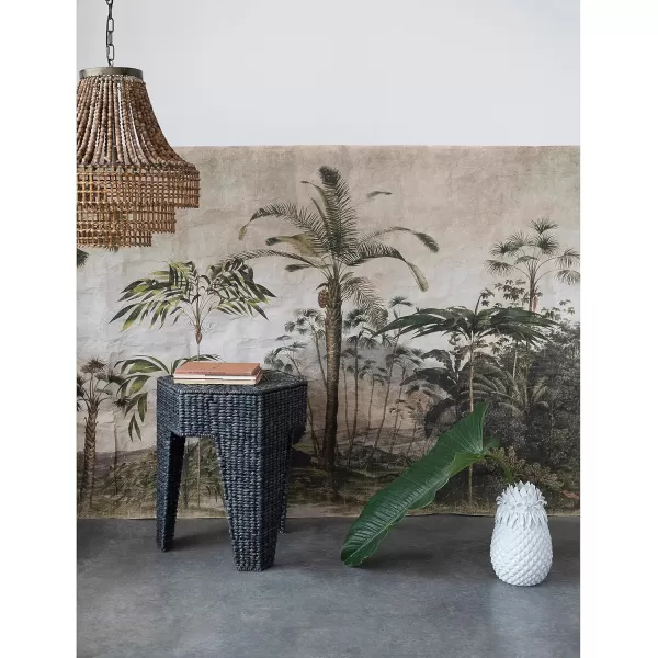 imageCreative CoOp Metal Rattan and Wood Bead Chandelier BlackBrown