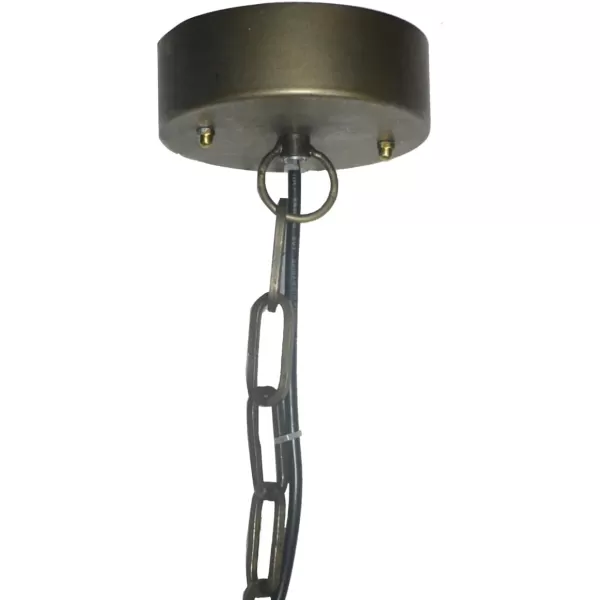 imageCreative CoOp Metal Rattan and Wood Bead Chandelier BlackBrown