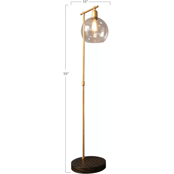 imageCreative CoOp Metal ampamp Wood Floor Lamp with Gold Finish and Glass Globe