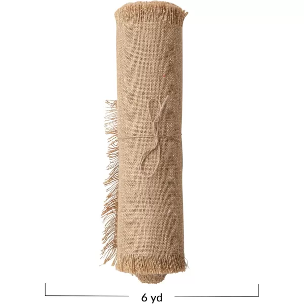 imageCreative CoOp Natural 6 Yard Woven Torn Jute Fabric Roll with Metallic Gold Thread