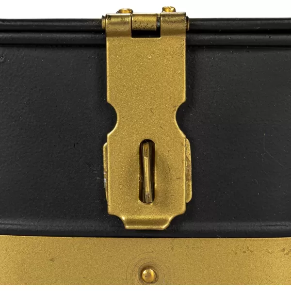 imageCreative CoOp Nestable Square Metal Storage Boxes with Hasp Lock Black Set of 3Black