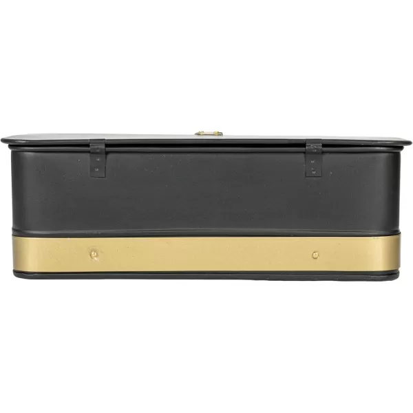 imageCreative CoOp Nestable Square Metal Storage Boxes with Hasp Lock Black Set of 3Black