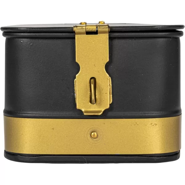 imageCreative CoOp Nestable Square Metal Storage Boxes with Hasp Lock Black Set of 3Black