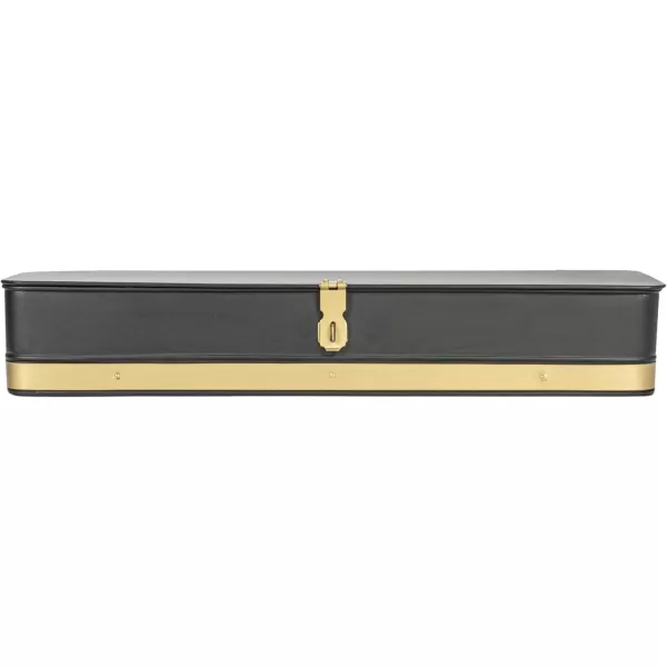 imageCreative CoOp Nestable Square Metal Storage Boxes with Hasp Lock Black Set of 3Black