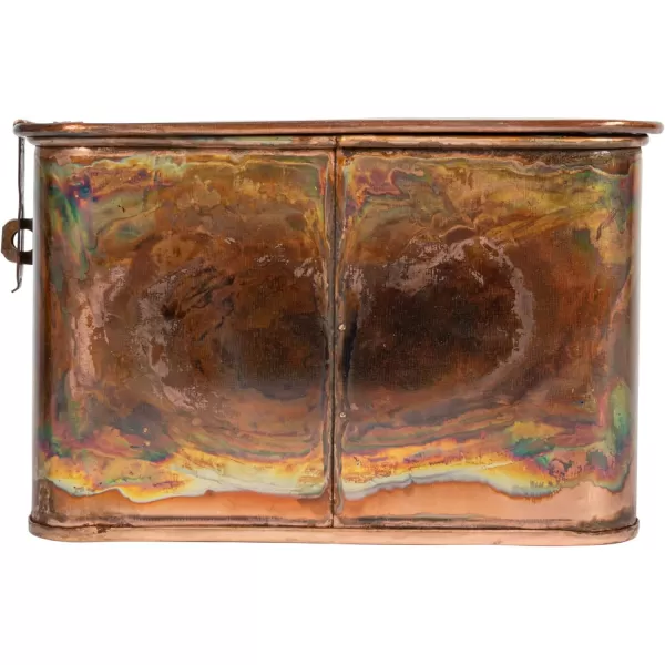 imageCreative CoOp Nestable Square Metal Storage Boxes with Hasp Lock Black Set of 3Burnt Copper