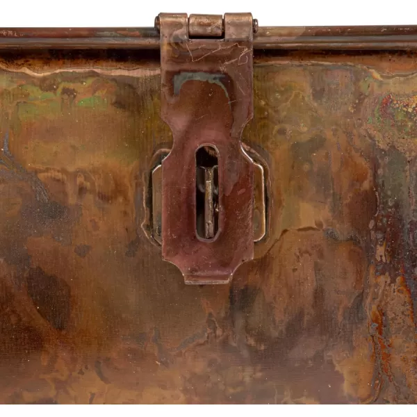 imageCreative CoOp Nestable Square Metal Storage Boxes with Hasp Lock Black Set of 3Burnt Copper