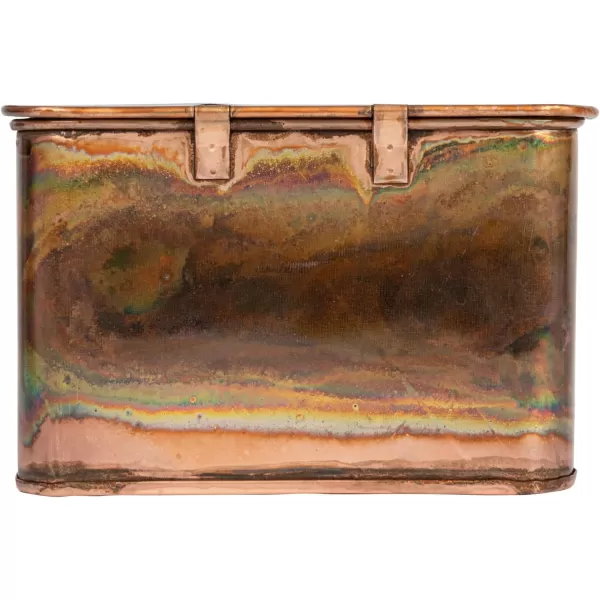imageCreative CoOp Nestable Square Metal Storage Boxes with Hasp Lock Black Set of 3Burnt Copper