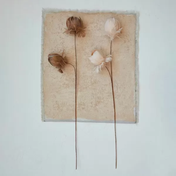imageCreative CoOp Organic Feather Flower Stem Decor Taupe