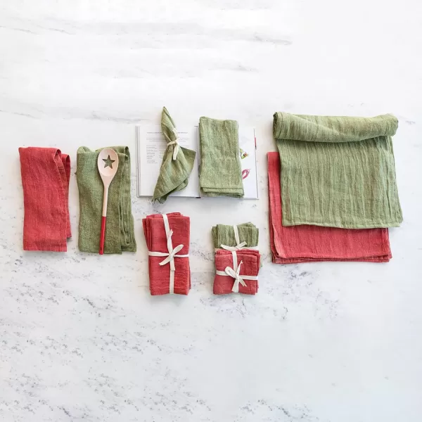 imageCreative CoOp Oversized Stonewashed Linen Tea Towel Green